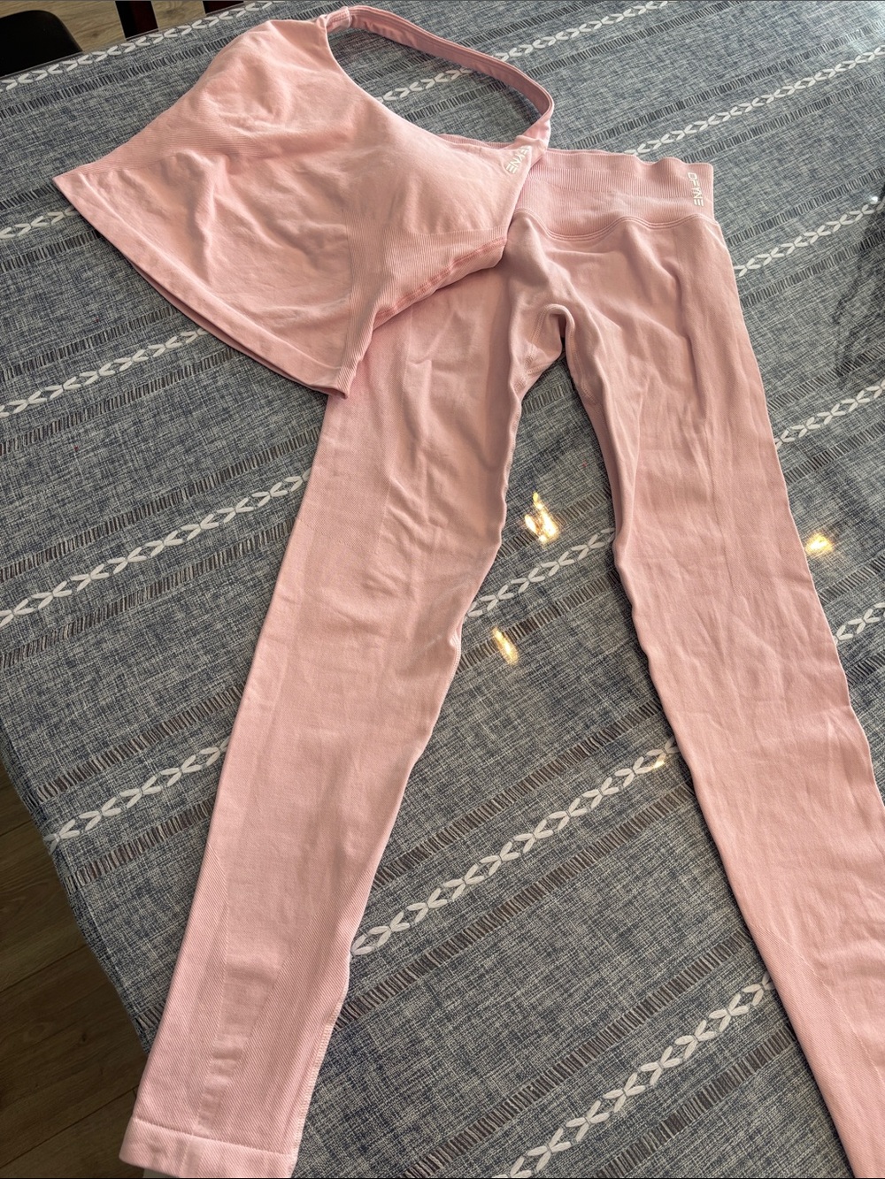 High-Rise Seamless Pink Leggings with Matching Crop Tank